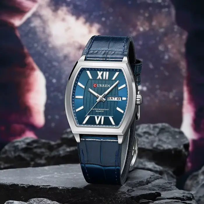 Montre pour homme CURREN au design minimaliste moderne avec jour et date
