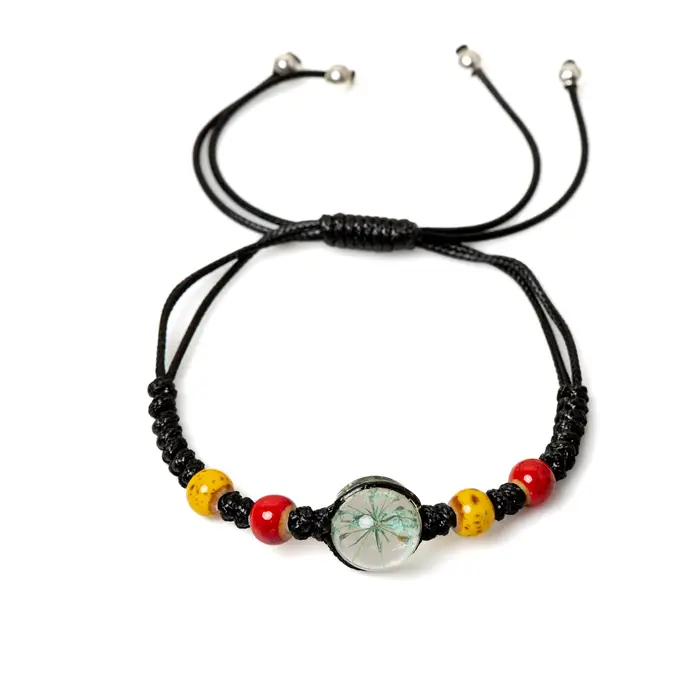 Bracelet perlé en céramique rouge pour hommes et femmes