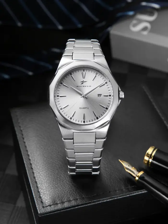 Montre à bracelet en acier pour homme, montre à quartz pour homme avec cadran minimaliste, style rét