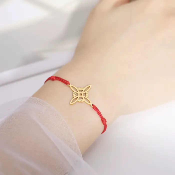 LIKGREAT Bracelet en corde de cire avec nœud de sorcière