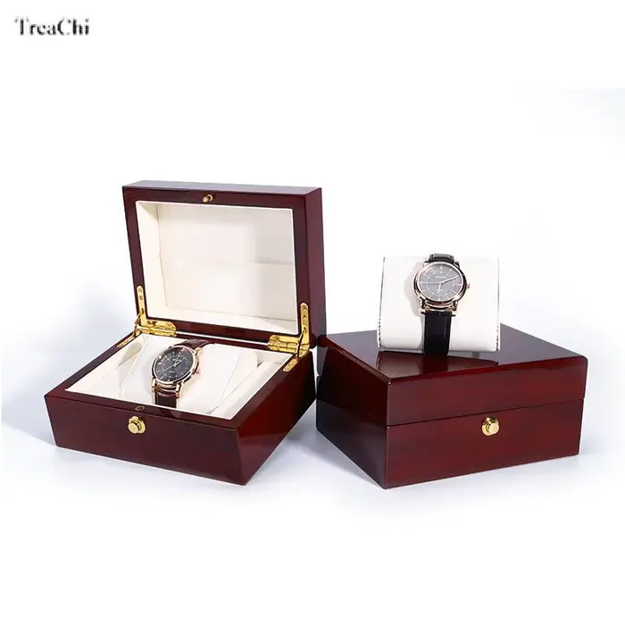 Boîte à bijoux en bois laqué haut de gamme, accessoires de montre