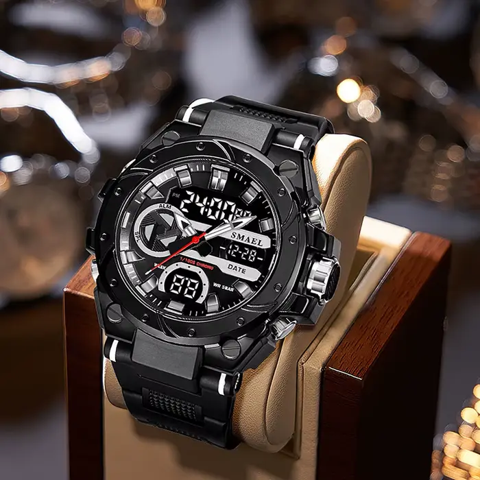 SMAEL marque Sport montres 50 M étanche double affichage de l'heure