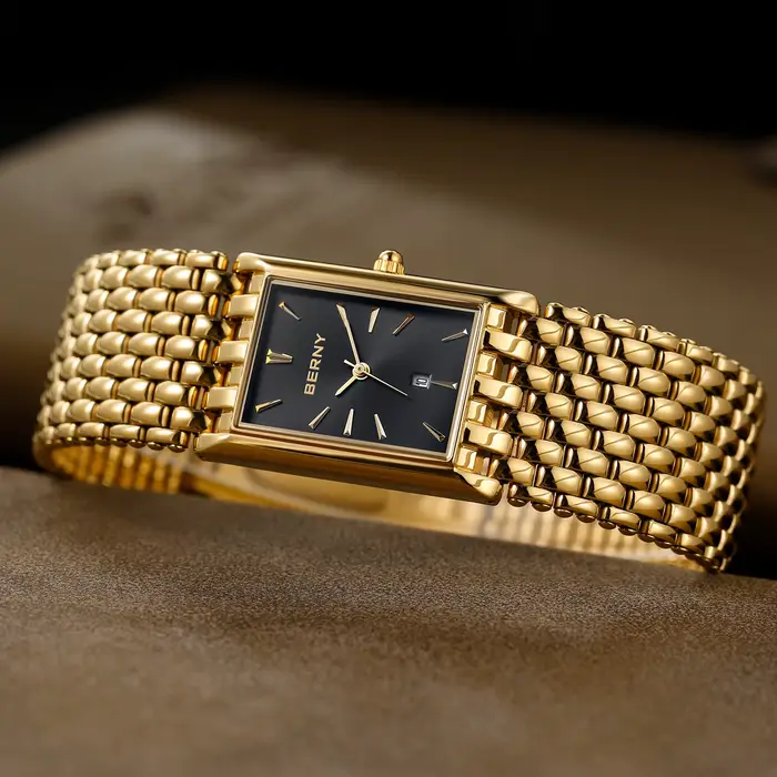 BERNY – montre à Quartz carrée pour hommes