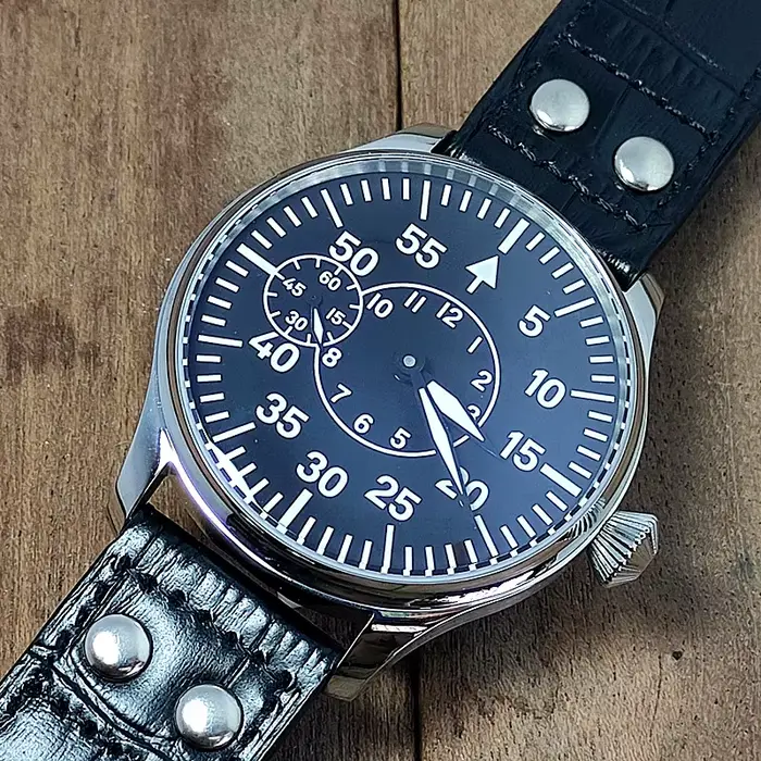 Montre militaire mécanique manuelle pour hommes, 44MM, B-Uhr, mouvement de pilote allemand Seagull S