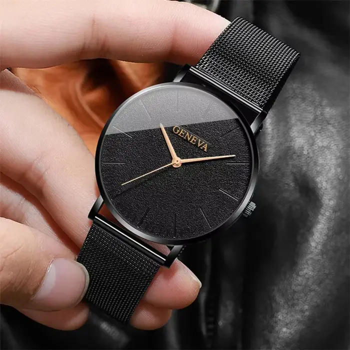 Nouveaux hommes montre de luxe Bracelet ensemble mode affaires en cuir marron montres à Quartz