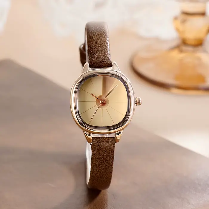 GEDI montre Vintage femme mode bracelet en cuir microfibre montres à Quartz étanche tempérament élégant Niche femmes cadeaux