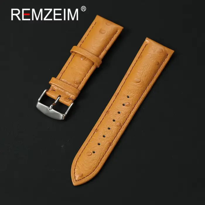 Bracelet en cuir véritable motif d'autruche 18mm 20mm 22mm pour hommes et femmes accessoires de montre occasionnels et spéciaux