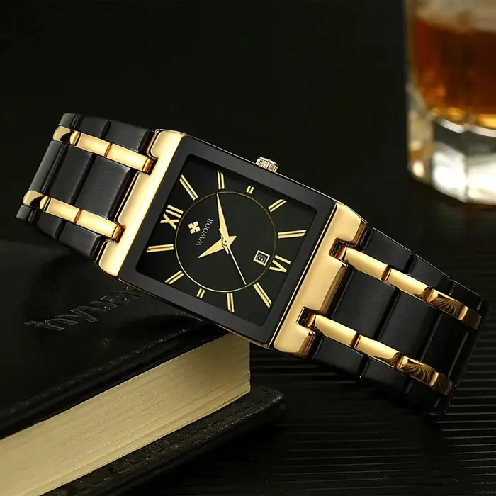 WWOOR 2025 mode hommes montres haut de gamme montre-bracelet de luxe Quartz carré étanche genève conception