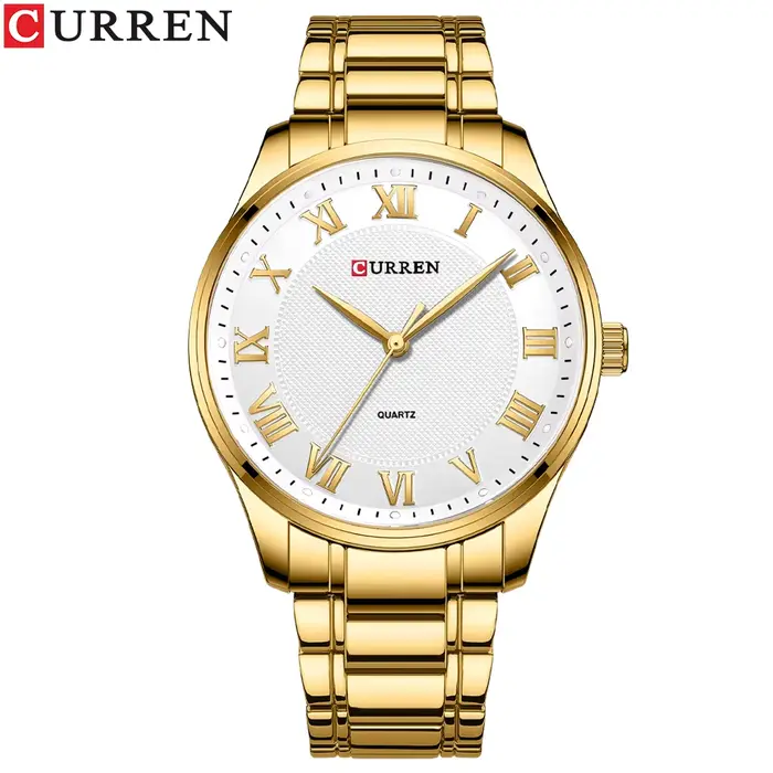 CURREN or montre pour hommes haut de gamme de luxe or Quartz acier inoxydable étanche affaires mode 