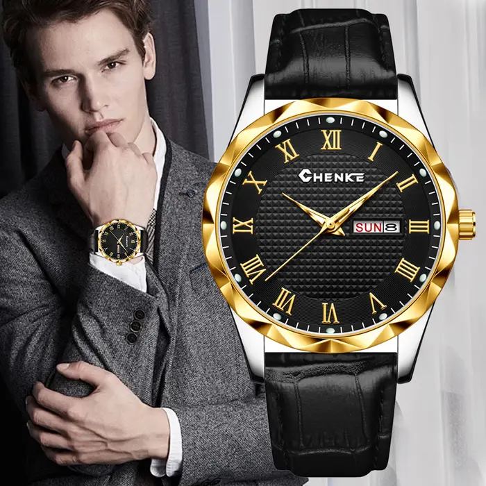 Montre à bracelet en cuir pour homme tendance : styles business