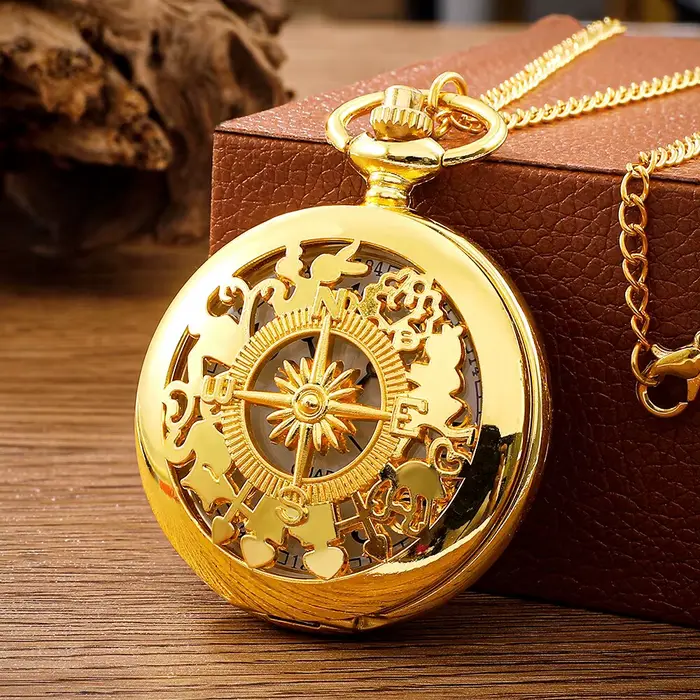 Montre de poche steampunk antique quartz or pour homme et femme occasionnels spéciaux horlogerie vintage analogique-digital