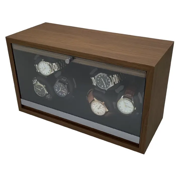 Boîte de rangement pour montres automatiques avec remontoir 6 emplacements