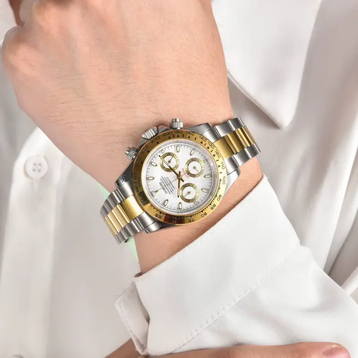 Montre OUMASHI-DTNVK63 Acier Inoxydable Quartz Panda Cas Rond Occasions Spéciales Homme