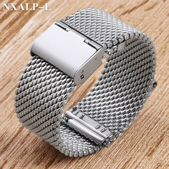 Bracelet de montre en acier inoxydable, boucle en maille milanaise 1.0, 18mm 20mm 22mm 24mm, Bracele