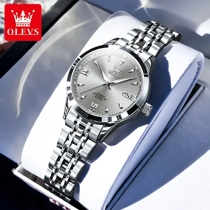 OLEVS 9956 montre mécanique pour femmes étanche double calendrier dames