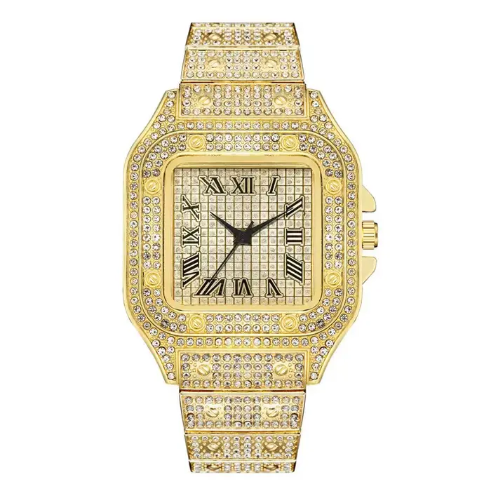 Montres carrées Hip Hop pour hommes