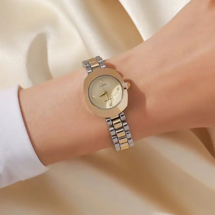Montre carrée tendance pour femmes, montre à quartz, montre à quartz avec bracelet en acier doré ant