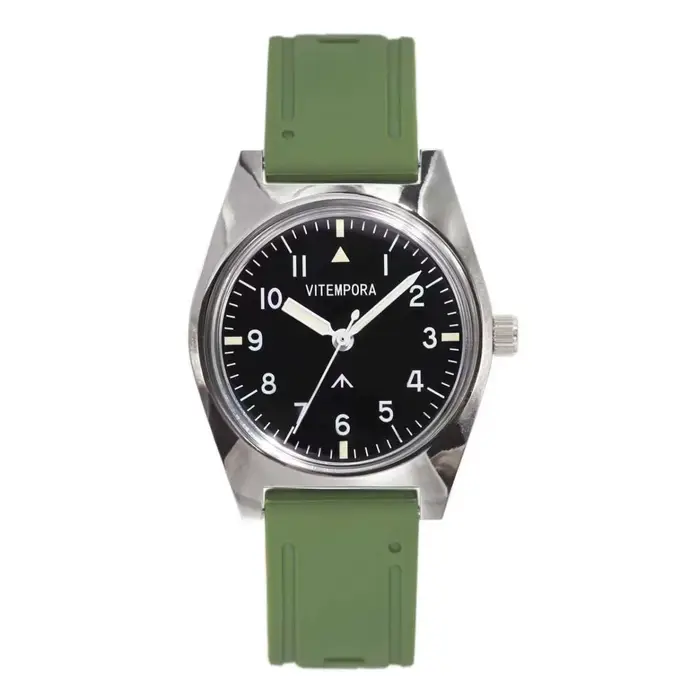 Montre pilote VITEMPORA pour homme, mouvement mécanique manuel, 36 mm, petit cadran rétro, acier ino