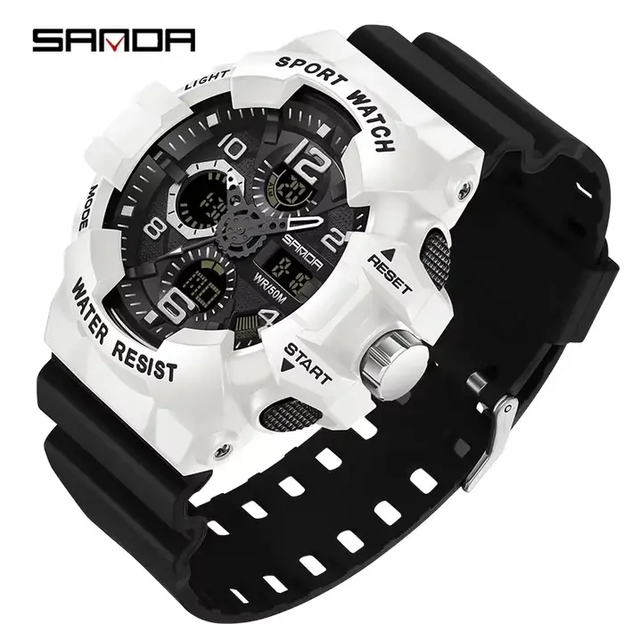 SANDA Top marque G-Style montre militaire hommes numérique choc montres de sport pour homme étanche 