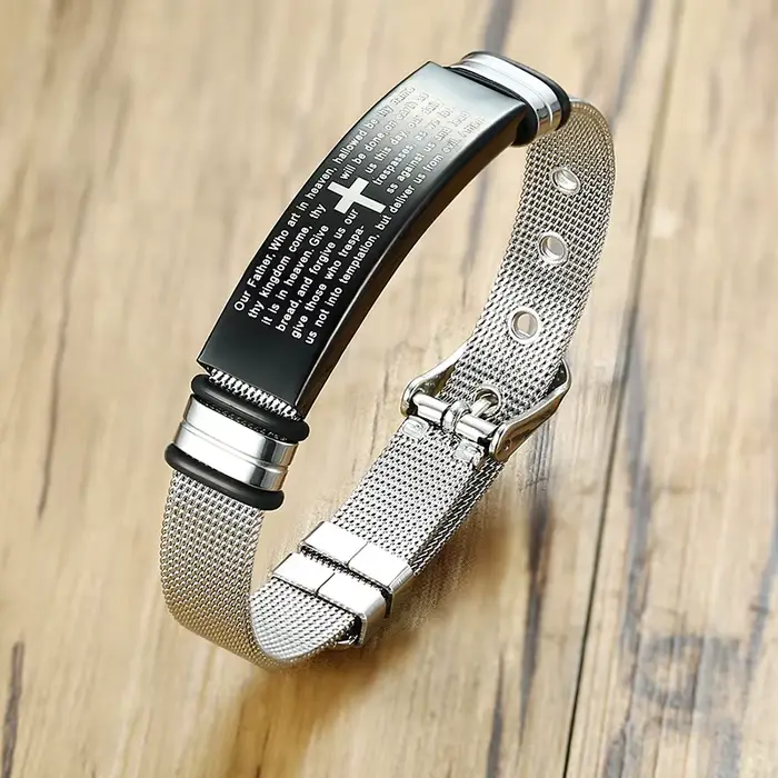 Bracelet Bible anglais allemand coréen français pour hommes garçons