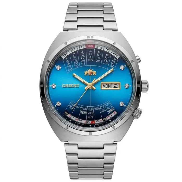 Montre Orient Rétro Perpétuelle Automatique Calendrier Perpétuel Multi-Mois Jour Date pour Hommes Occasions Spéciales
