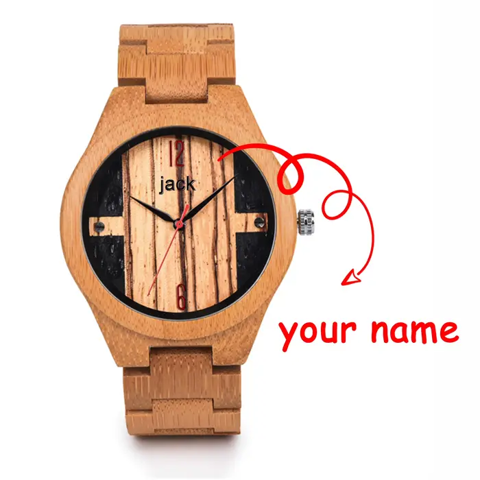 DODO DEER Montre en bois pour homme, bois de bambou simple et léger, accepter une expédition personnalisée, boîte en bois gratuite, cadeau d'anniversaire