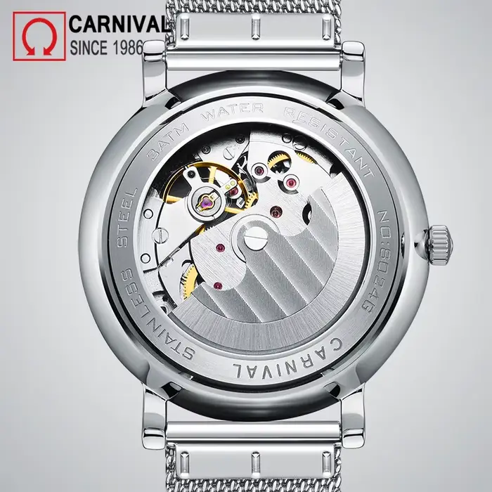 Montre Carnival Mécanique Saphir Homme Style Luxe Fêtes Occasions Spéciales Robuste Chic Casual