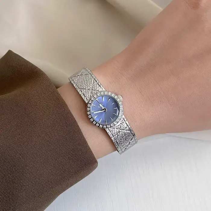 Montre de luxe pour femme, mouvement à Quartz japonais, plaqué or, diamant d'eau, Vintage, cadeau de