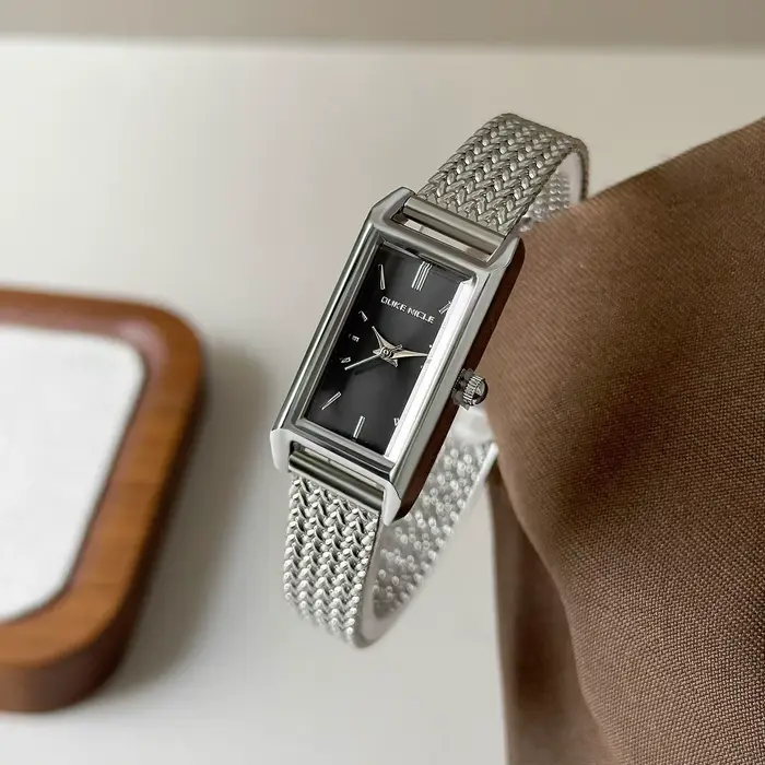 Montre femme pour filles Quartz Reloj Mujer argent bleu or vert Orologio dames montre-bracelet Simple Vintage Rectangle en forme d'horloge