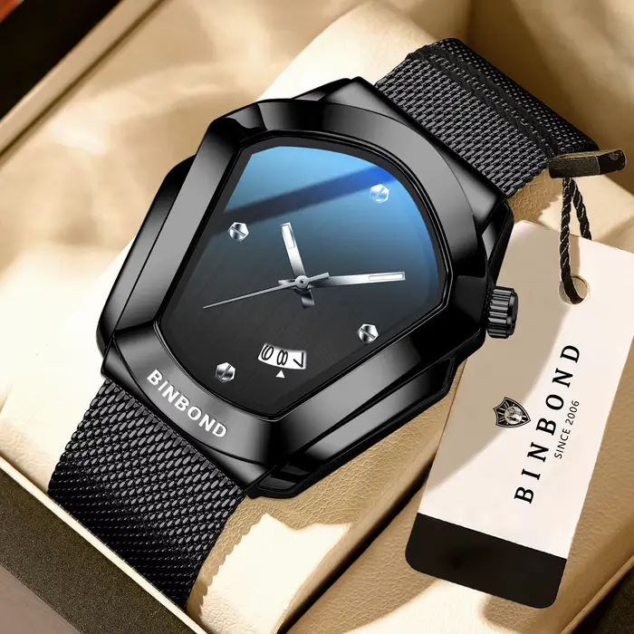 Montres à quartz BINBOND Iron Man originales pour hommes, montres de luxe étanches, robustes, lumine