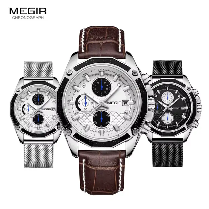 MEGIR – montre de luxe à Quartz pour hommes