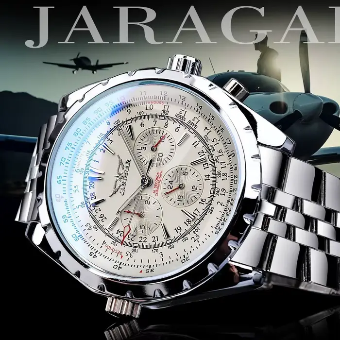 JARAGAR 212 mode hommes montre mécanique automatique étanche en acier inoxydable calendrier lumineux luxe homme d'affaires montres