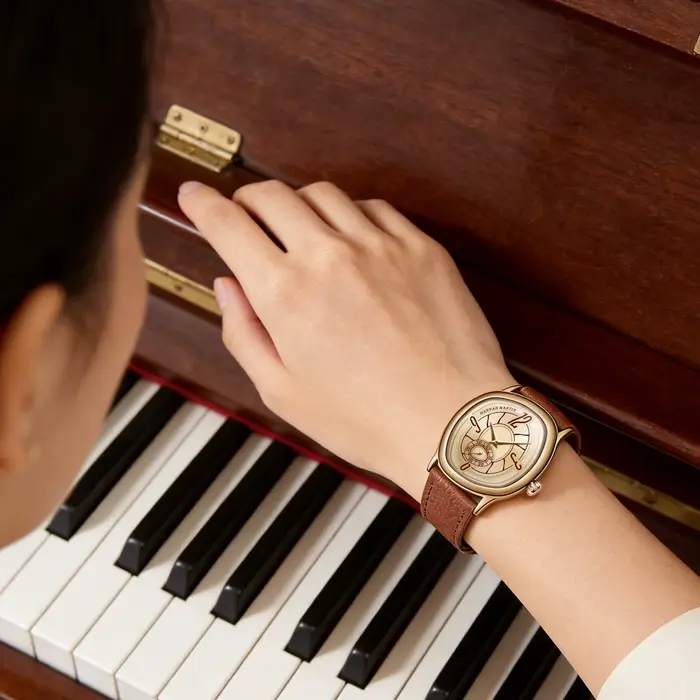 HANNAH MARTIN femmes montre créative or Rose horloge en cuir 40mm rêveur géométrique coquille 3Bar étanche Couple cadeau