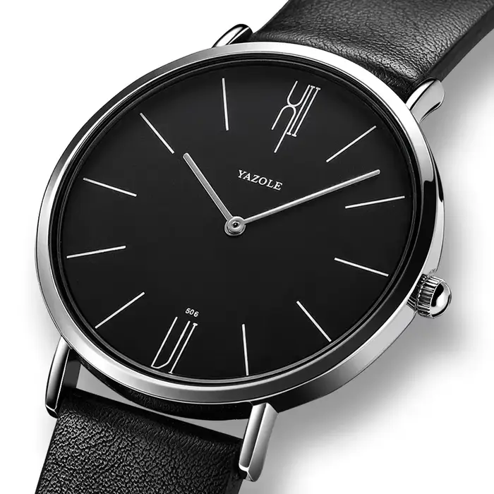 YAZOLE montres à Quartz pour hommes décontracté minimaliste Ultra-mince montre