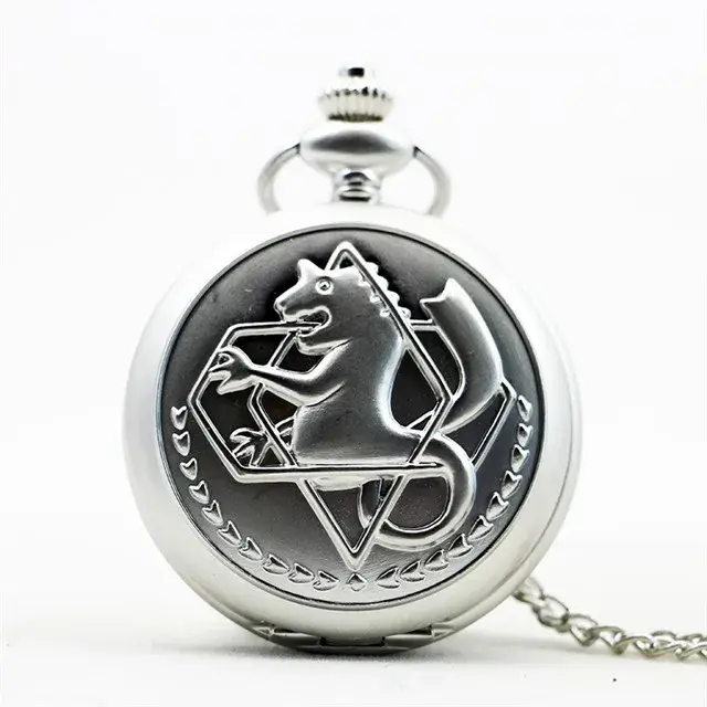 Montre de poche à Quartz avec pendentif en argent Antique Fullmetal Alchemist