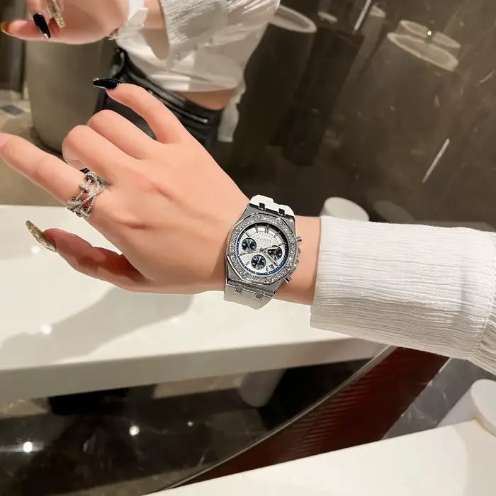 Ciloa – montre à grand cadran pour femme, niche légère, mécanique de luxe, avec strass décoratifs, n