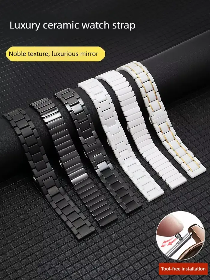 Bracelet de montre en céramique pour hommes et femmes